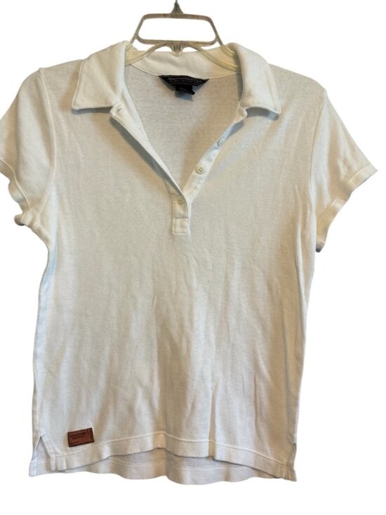 Abercrombie & Fitch Tops - Abercrombie & Fitch White Preppy Women's  Polo Shirt Size Large